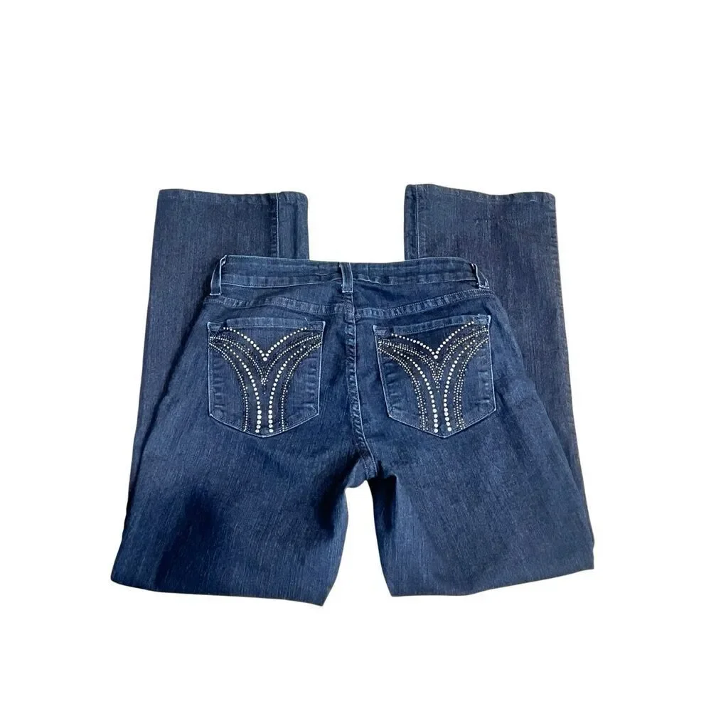 Not Your Daughters Jeans Women's Zip Fly Straight Led Denim Jeans Dark Wash Sz 2